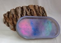 Resin Rolling/Trinket tray  (color shifting rainbow/  lavender/ rose gray  base)