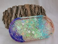 Resin Rolling /Trinket tray  (glittery unicorn sparkly color scheme)