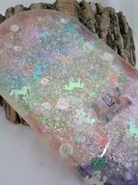 Resin Rolling /Trinket tray  (glittery unicorn sparkly color scheme)