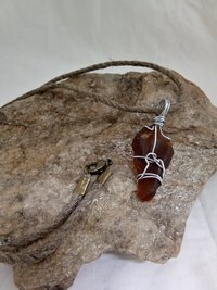 River Glass Necklace brown bottle twist wrap