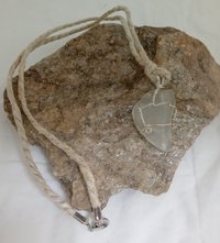 River Glass Necklace wire wrapped copper/silver wire