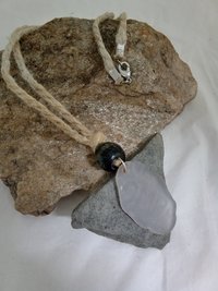 River Glass Necklace embossed glass OMPA