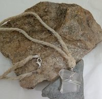 River Glass Necklace milk bottle top