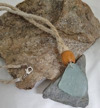 River Glass Necklace antique parlor glass
