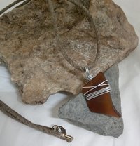 River Glass Necklace  twisty wrap