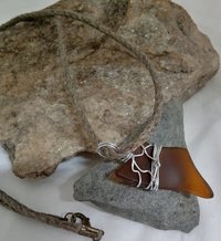 River Glass Necklace  twisty wrap