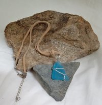 River Glass Necklace Baby Blue 
