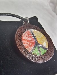 wooden pendant peace sign necklace