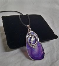 Grateful Dead Stealie & Purple Amethyst Geode