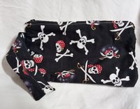 Handmade by Lucky Burrito Pirate Treasure keeper motif zippered wristlet bags (clutch) 