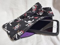 Handmade by Lucky Burrito Pirate Treasure keeper motif zippered wristlet bags (clutch) 