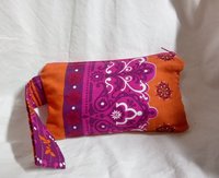 rossettes pink  orange purple inside  motif zippered wristlet bags (clutch) M