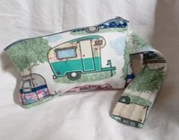 vintage campers  motif zippered wristlet bags (clutch) M