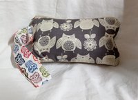 owls and owls  motif zippered wristlet bags (clutch)