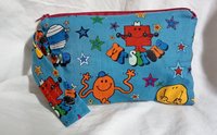 Handmade by Lucky Burrito Mister men Show motif zippered wristlet bags (clutch) Large