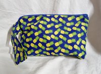 Handmade by Lucky Burrito pineapples motif zippered wristlet bags (clutch) Large