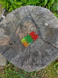 Resin rectangle  pendant Rasta