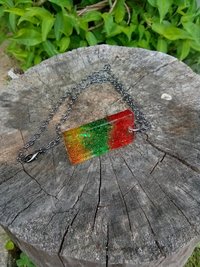 Resin rectangle  pendant Rasta
