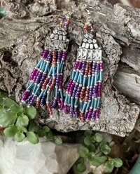 Copper Fuchsia. purple   Chandelier earrings