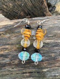 THE. BEEE'z Lampwork Glass  earrings