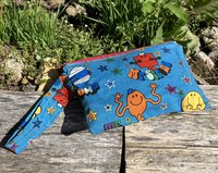 Handmade by Lucky Burrito Mister men Show motif zippered wristlet bags (clutch) Large
