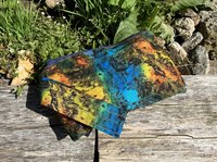 Handmade by Lucky Burrito tie dye print motif zippered wristlet bags (clutch) Large