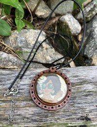 hipster smokin lady pendant necklace