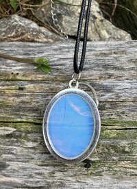 Grateful dead Stealie  glass oval  necklace