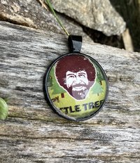 Bob Ross  Glass and metal Pendant