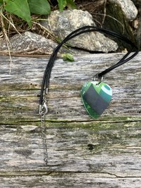 Grateful Dead  13 point lightning bolt Guitar pick necklace (green)