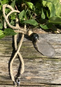 River Glass Necklace embossed glass OMPA