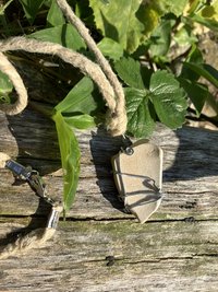 River Glass Necklace antique  croc pottery 