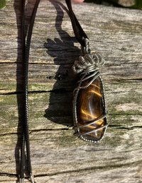Wire Wrapped Tigers eye Necklace 