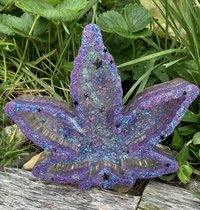 Set of Resin Cannabis Leaf  Ashtray and matching rolling/trinket tray