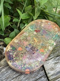 Resin Rolling /Trinket tray  (glittery unicorn sparkly color scheme)