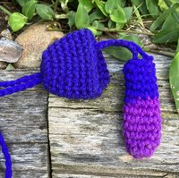 Handmade Crochet Mushroom Pouch necklaces  purples