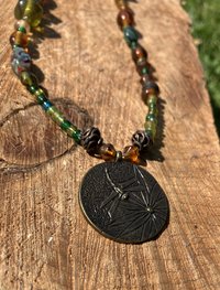 dragon fly motif beaded necklace Autumnal collection - 1