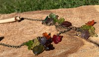 glass flowers and leaves  with wooden beads sourced from the Yantic River Autumnal collection - 1