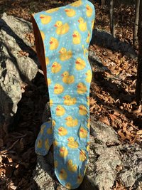 Handmade by Lucky Burrito Beautiful Hooded Scarves inspired by the designs of Sienna Rose* fully reversible water resistant blend with cotton Rubber duckies and bubbles motif #maxcreek