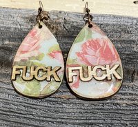 Handmade by Lucky Burrito F*CK  statement earrings