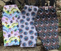 Handmade coffin bag by Lucky Burrito featuring Grateful Dead fabric Space your face Stealie 