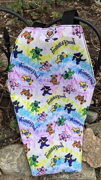 Handmade coffin bag by Lucky Burrito featuring Grateful Dead fabric and Alexander Henry Fabric