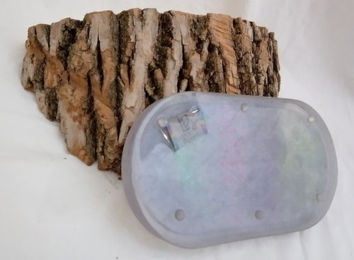 Resin Rolling/Trinket tray  (color shifting rainbow/  lavender/ rose gray  base)