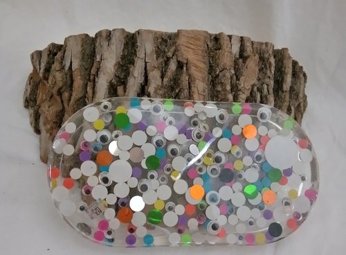 Resin Rolling /Trinket tray  (Disco Googley eyes version)