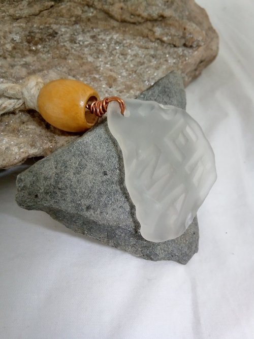 River Glass Necklace antique P mason glass 