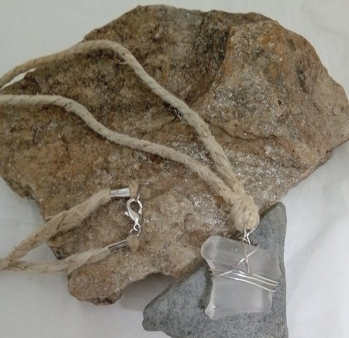River Glass Necklace milk bottle top