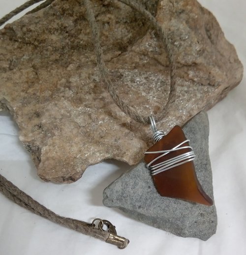 River Glass Necklace  twisty wrap