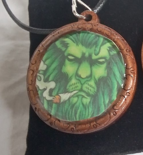 Smoking Rasta Lion pendant Necklace