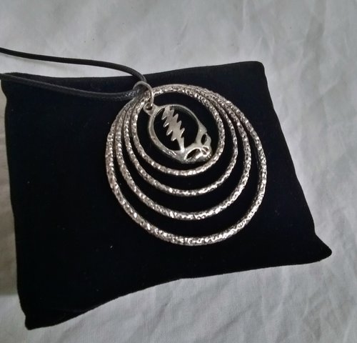 Grateful dead Stealie with Concentric Circles necklace