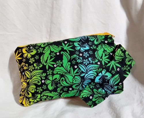 RAINBOW butterfly Flowers motif  zippered wristlet bags (clutch) M
